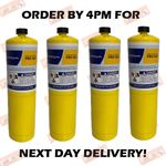 4 X MAPP MAP PRO PLUS GAS DISPOSABLE BOTTLE PLUMBERS BURNER CYLINDER 400G