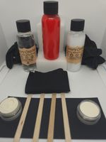 leather repair kit, Cherry Red,  DIY, 50ml Kit With Filler & Glue Easy To Use. 