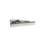 Slim or Skinny Tie 40mm Size Rhodium Plated Plain Tie Clip Boxed XT159