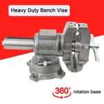4" Multipurpose Bench Vice Rotating & Swivel Vice Heavy Duty Bench Vice