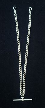 Hallmarked .925 Sterling Silver Albert Chain, Dog Clip Clasps & T-bar 29.61g