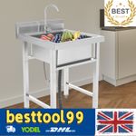 Freestanding Single Sink Cold-Warm Faucet Single Sink Commercial Kitchen Sink 