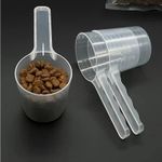 Transparent Pet Food Measuring Scoop with Scale 100ml 50g Dog Cat Spoon UK