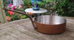 French Villedieu Copper Saute Frying Pan Lined with Stainless Steel