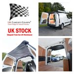 Peugeot Partner Rear Barn Door Awning Cover (2008 Onwards) Black/Grey