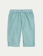 Marks & Spencer Baby Boys Cotton Chino Trousers in Turquoise - M&S