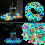 1000PCS GLOW IN THE DARK STONES PEBBLES LUMINOUS GARDEN AQUARIUM FISH TANK UK