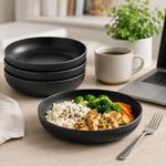 4pcs Deep Pasta Bowls, Dishwasher Safe Salad Rice Daily Bowls Unbreakable