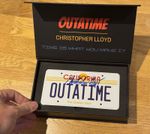 Back to the Future Signed OUTATIME Mini Plate Christopher Lloyd - Official Store