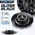 GLOSS BLACK MERCEDES C63/GLC63/A45/GT63/SL63 AMG HUB CAP A0004001100/A2224002800