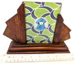 Antique Art Deco Free Standing Oak Wood Photo Frame Picture Stand 8.5in