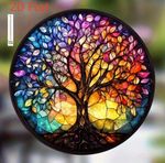 Tree of Life Suncatcher - Stained Glass Effect - Window Art Decor Gift (A1)