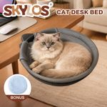 Skylos Cat Bed for Desk 360° Rotating Sturdy Hammock Plush Mesh Hold 21kg Indoor