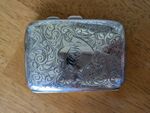 Antique VTG J G Ltd 1923 925 Silver Cigarette Case Curved Design Scrolled Leaf 