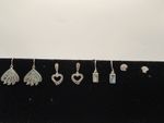 Lot of 4 Signed 925 Sterling Silver Abalone & Marcasite Earrings Shell Heart