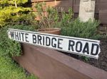 Vintage Heavy Metal Street Sign - White Bridge Road (Whitby) Enamel Sign