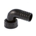 Hose Tail Adaptor  :  Female BSP x Elbow Hose  :  Polypropylene (PP)