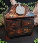 Antique Japanese Lacquer Jewellery Box / Kodansu Cabinet / Pocket Watch Holder