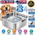 Non Spill Dog Water Bowl 3L Capacity, Splash Proof Floating Water Lid, Anti Drip