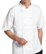 White Chefs Jacket Boston Unisex Short Sleeve Professional Kitchen Uniform