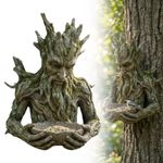 Tree Spirit Bird Feeder Resin Garden Ornament Wall Hanging Outdoor Sculpture