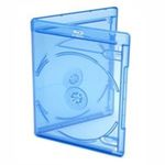 10 x Amaray  Cases for 2 Blu-ray Discs 14 mm Blue Transparent High-Grade Case