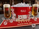 Mahou Lager Metal Ice Bucket - Red Spanish Beer, Drinks Cooler Barware