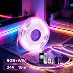 COB LED Strip 672LEDs/M High Density Flexible COB Led Tape Lights 24V 10m -RGBWW