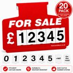 20 x For Sale Sign Board Car Price/ Pricing Sun Visor Vehicle Auto Price Unit.  