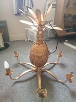 1950s Italian Gilt Tole Pineapple Chandelier