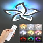 Modern Chandelier LED Lamp White Frame Ceiling Light Lamp With RGB Backlight