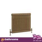 Traditional 2 Column Radiator Aged Brass Central Horizontal Radiator 600 x 785mm