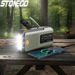 100000mAh Wind Up Solar Radio Hand Crank Emergency FM/AM Power Bank LED Torch
