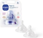 MAM Teats Size 2 | 2 Pack | Medium Flow | Fits All MAM Bottles | Suitable from 2