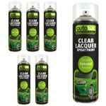 AutoTek Clear Lacquer Multi-Purpose Aerosol Spray Paint 500ml x6