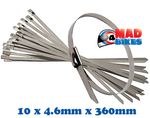 STAINLESS STEEL CABLE TIES / ZIP STRAPS FOR USE ON MOTORCYCLE EXHAUST REPAIRS