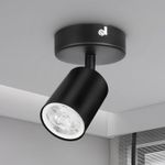 Wall Light Spotlight Indoor in Matt Black Adjustable Spot Light with GU10 Socket
