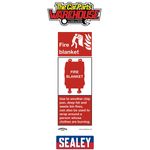 Sealey SS53P10 Worksafe Fire Blanket, Rigid Plastic Safety Sign - Pack of
