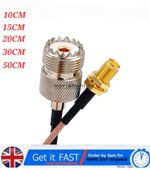 UHF Female PL259 SO239 to SMA Female 10cm Extension Adapter Pigtail Cable RG316
