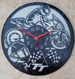 12inch Slate isle of man tt motorcycle racing Clock 12inch 