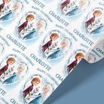 Frozen Personalised Wrapping Paper - Custom Name & Age -Anna Elsa Olaf Gift Wrap