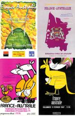 FRANCE v AUSTRALIA RUGBY PROGRAMMES 1967 1971 1993 1998