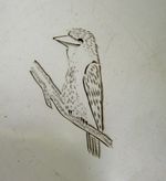 AUSTRALIAN STERLING SILVER KOOKABURRA DISH c1980 38g BIRD ANIMAL