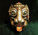 Antique Tibetan Kapala - A Rare Ceremonial Fetish Ritual Vessel Monkey Skull.