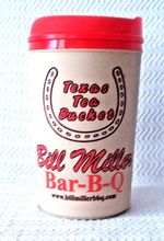 BILL MILLER Bar-B-Que Texas Ice Tea Travel Bucket Quart Size Made by Aladdin USA