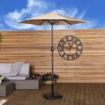 2m Patio Market Garden Umbrella Beige - grade B return RRP £24.99