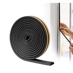 5M Self Adhesive D-Profile Foam Window & Door Seal Strip (2x2.5M)