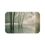Bamboo Zen Bath Mat — Calm Water Ripple Memory Foam Rug 34x21