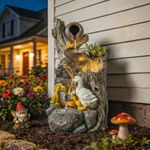 5-Tier Outdoor Waterfall Fountain, Self-Contained Cascading Water Feature