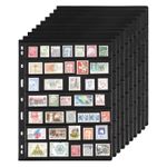 10 Black Sheets 20 Pages Stamp Album Pages 7 Pockets Each for Standard Binder 8.